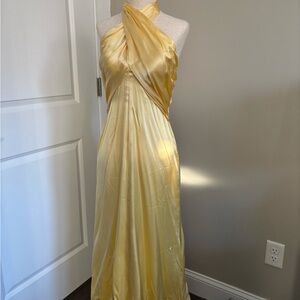 Reformation Silk Yellow Maxi Dress